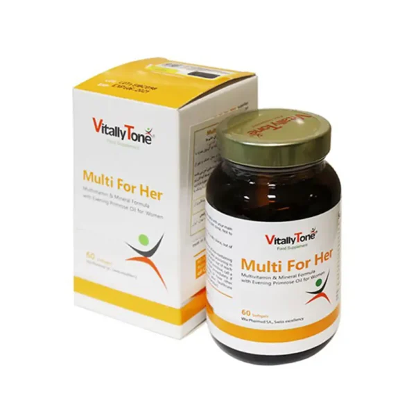 سافت ژل مولتی فور هر مخصوص بانوان ویتالی تون 60 عددی